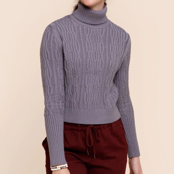 Francesca's Collections Sweaters - Francesca's Collection Mi Ami Miranda Cable Knit Turtleneck Sweater, Size S